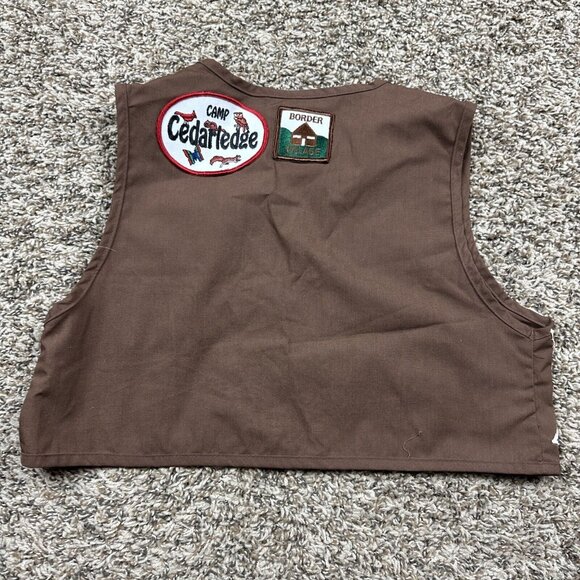 Vtg 90s Girl Scout Brownie Vest Lots of Patches Size 10-12 USA Brown St. Louis - Picture 7 of 7